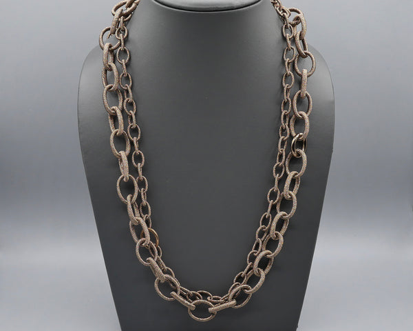 Silk Link Necklace - Metallic Espresso
