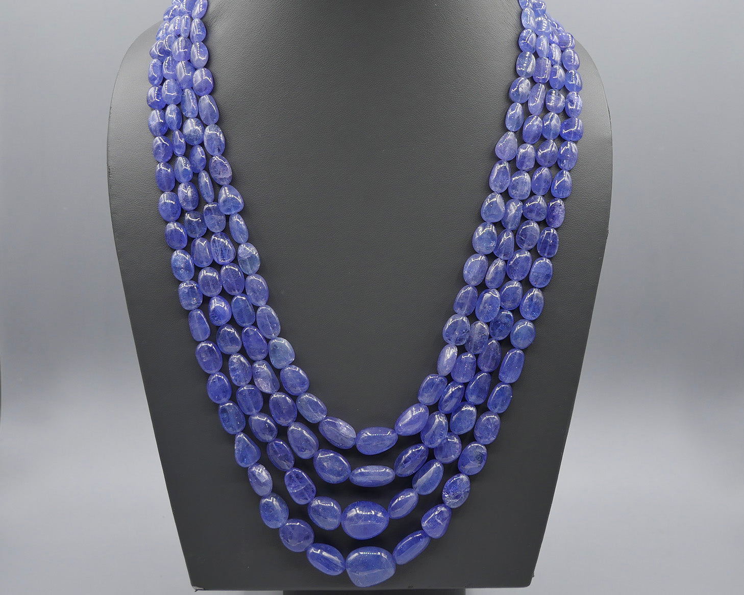 Tumbled Tanzanite 4 Strand Bib