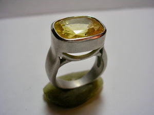 Yellow Sapphire Cushion Cut Ring