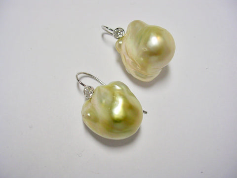 Golden Fresh Water Pearl Earrings