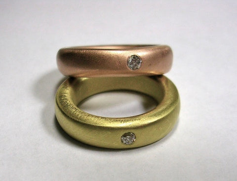 Hearty Band With Burnished Diamonds