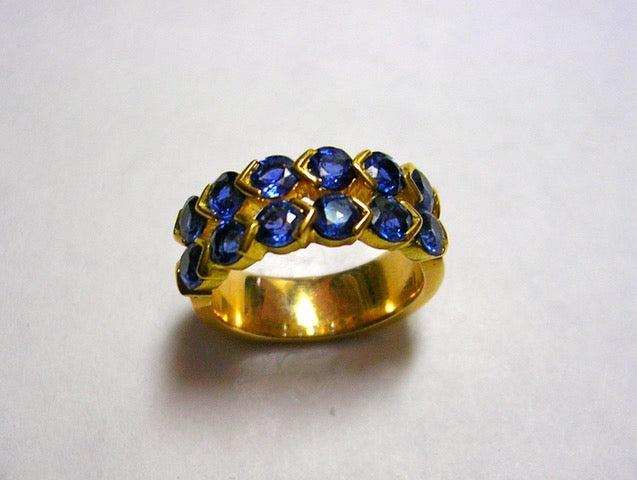 Sapphire Chevron Estate Ring