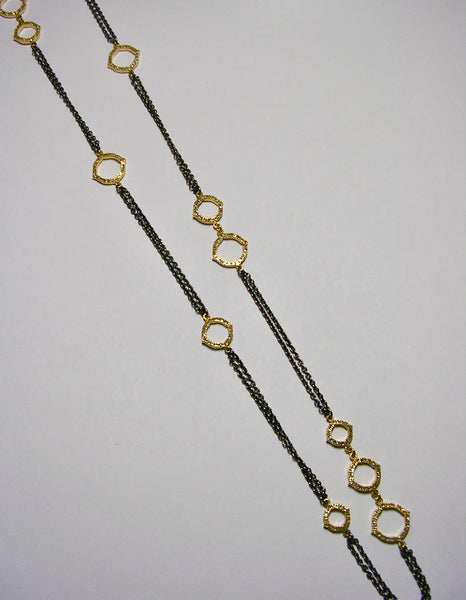 Chain Necklace With Graduated Diamond Circles