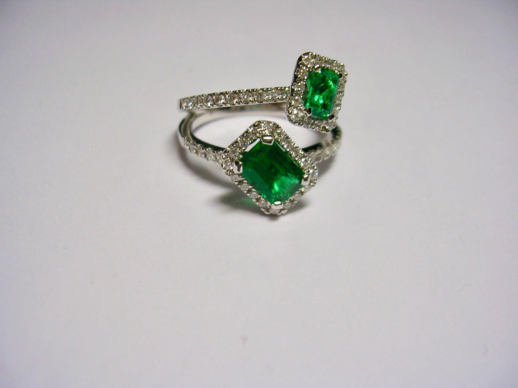 Double Emerald/Diamond Ring