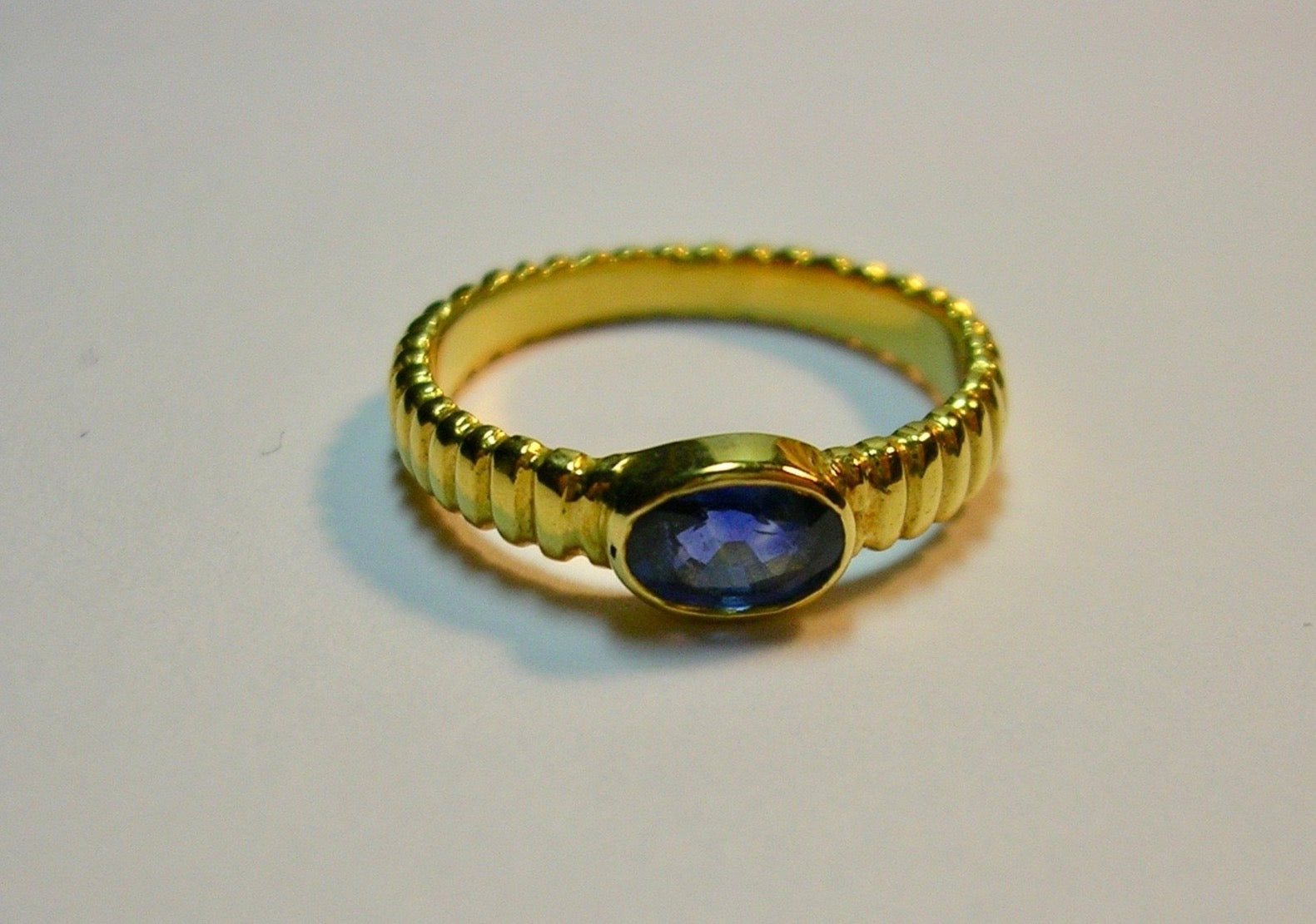 Sapphire Ridged Ring