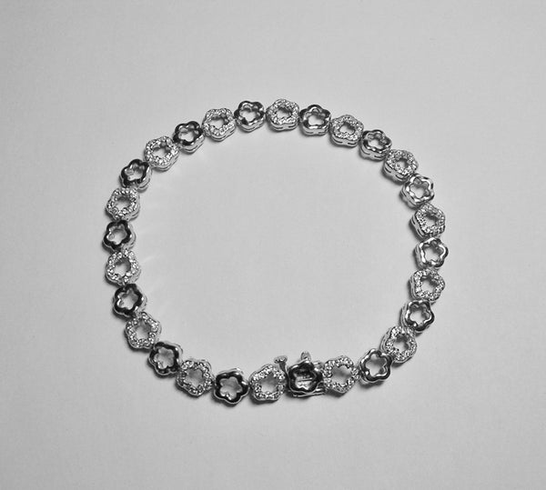 Open Flower Diamond Bracelet