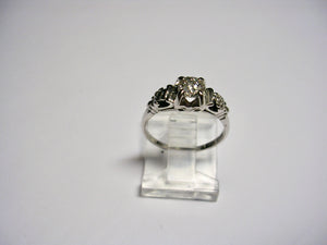 Diamond Engagement Ring With Flower Motif