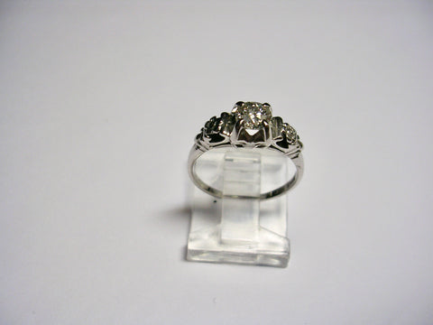 Diamond Engagement Ring With Flower Motif