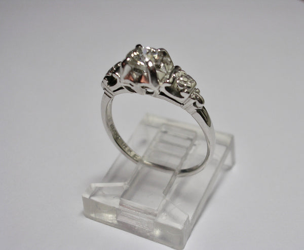 Diamond Engagement Ring With Flower Motif