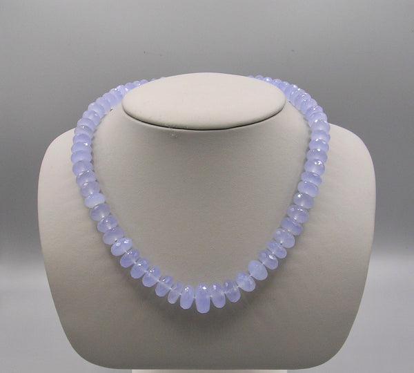 Faceted Rondel Chalcedony Necklace