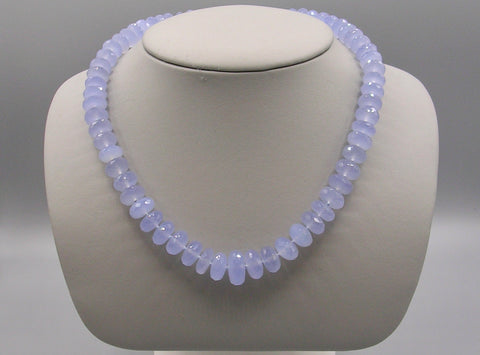 Faceted Rondel Chalcedony Necklace
