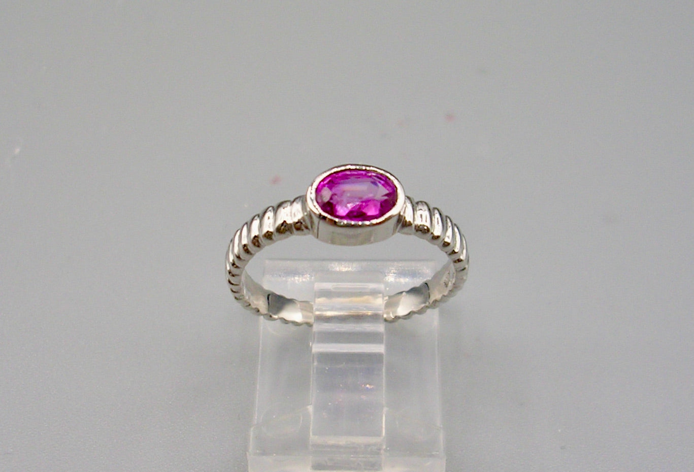 Pink Tourmaline Ridged Ring