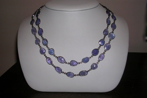 Tanzanite faceted stone necklace