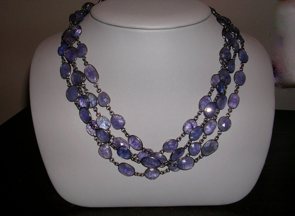 Tanzanite faceted stone necklace