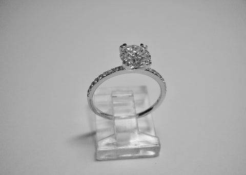 Diamond Ring With Microset Diamond Band