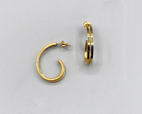 Say It In Gold Collection:   Double Curled Hoops