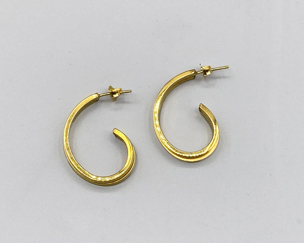 Say It In Gold Collection:   Double Curled Hoops