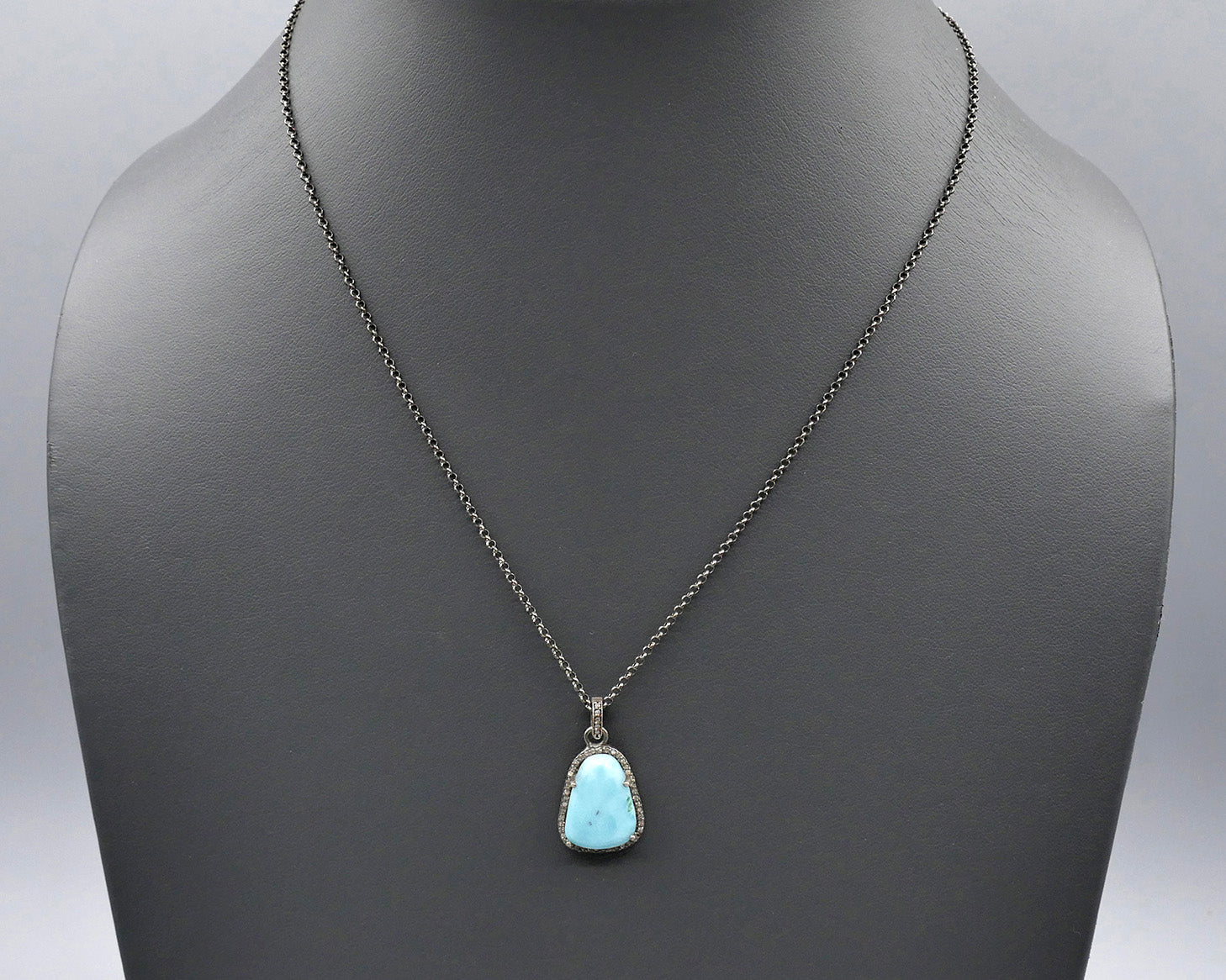 Larimar Diamond Pendant