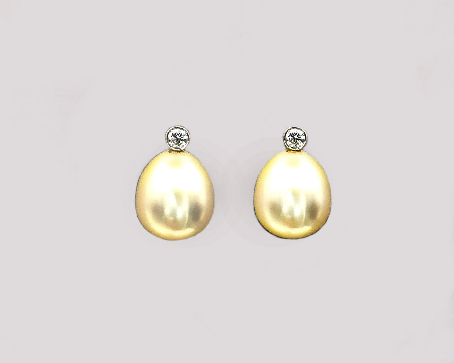 South Sea Pearl Diamond Stud Earrings