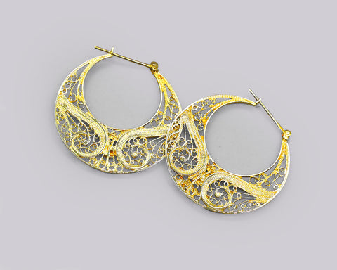 Filigree Flat Hoops