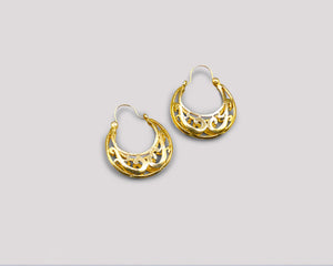 Small Puffed Filigree Hoops