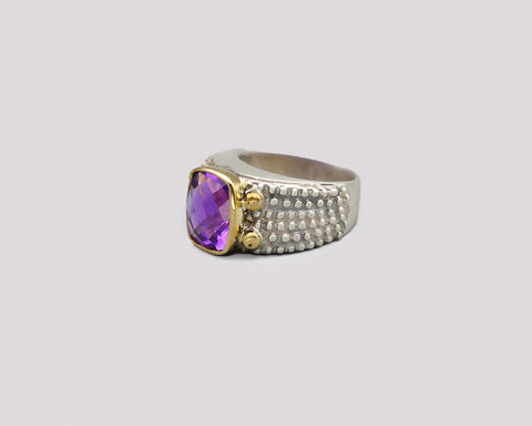 Cushion-cut Amethyst Ring in Silver