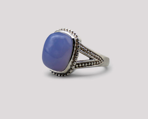 Chalcedony Dome Silver Ring