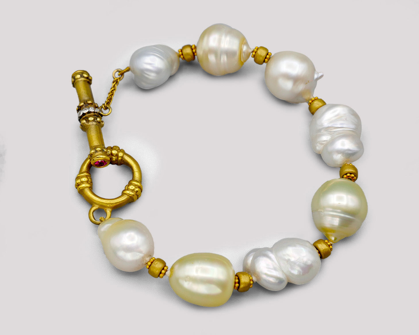 Baroque South Sea Pearl Toggle Bracelet - 18k
