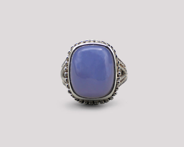Chalcedony Dome Silver Ring