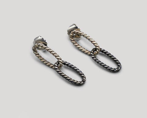 Double Twist Link Earrings