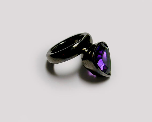 Amethyst Trillion Ring