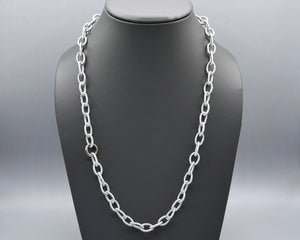 Silk Link Necklace - Metallic Silver