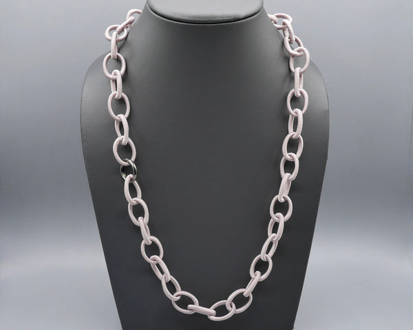 Silk Link Necklace - Non-Metallic, Pastel Plum
