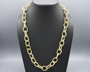 Silk Link Necklace- Metallic Gold