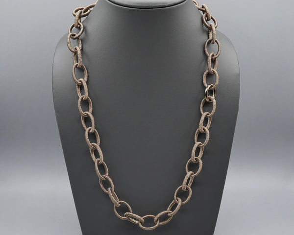 Silk Link Necklace - Metallic Espresso