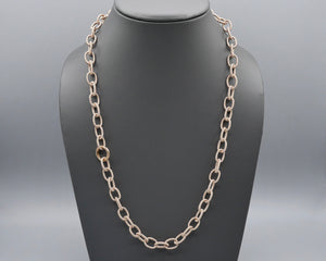 Silk Link Necklace - Metallic Rose Gold
