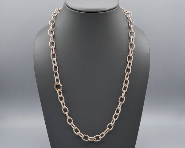 Silk Link Necklace - Metallic Rose Gold
