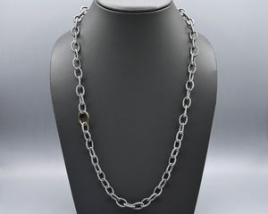 Silk Link Necklace - Metallic Gunmetal