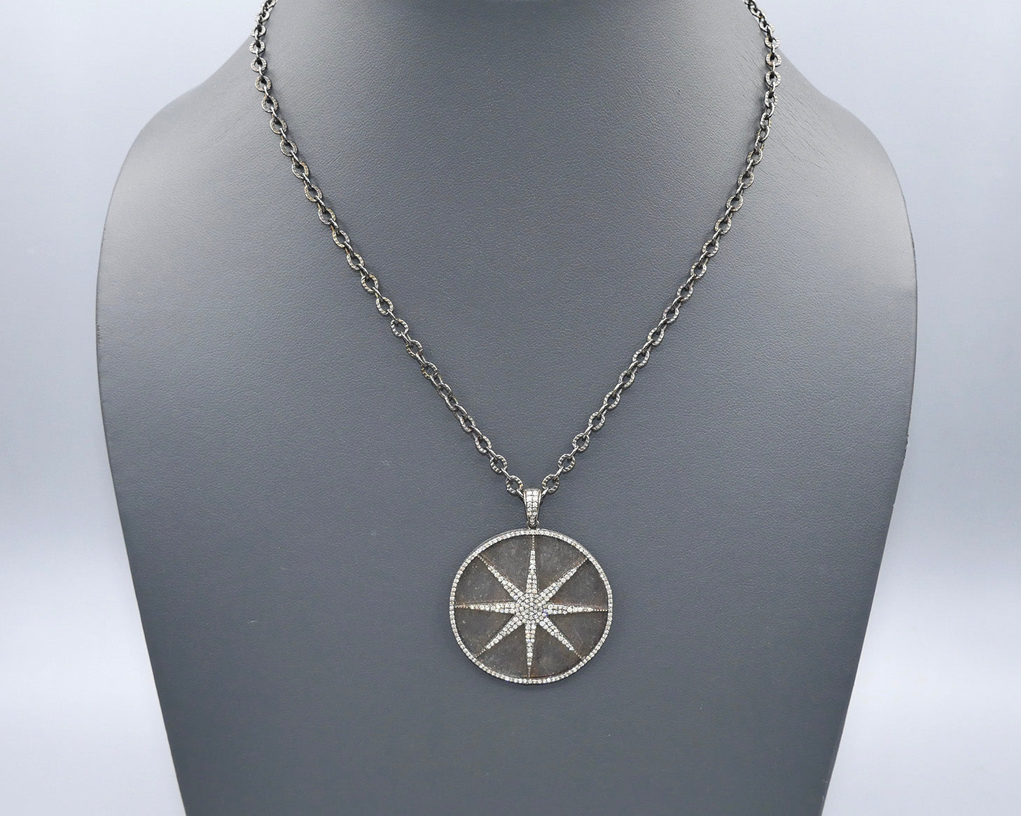 Large Diamond Starburst Disc Pendant