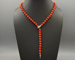 Coral/Diamond Necklace