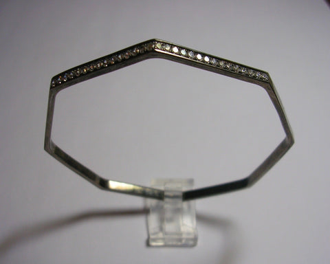 Octagonal Bangle Bracelet With Diamonds