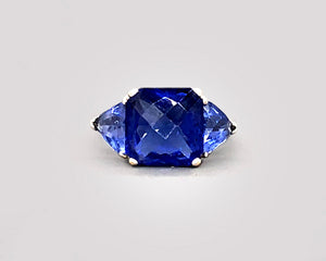 Iolite Three Stone Ring