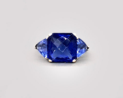 Iolite Three Stone Ring
