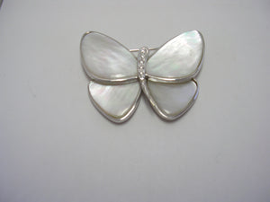 Mother Of Pearl Butterfly Brooch