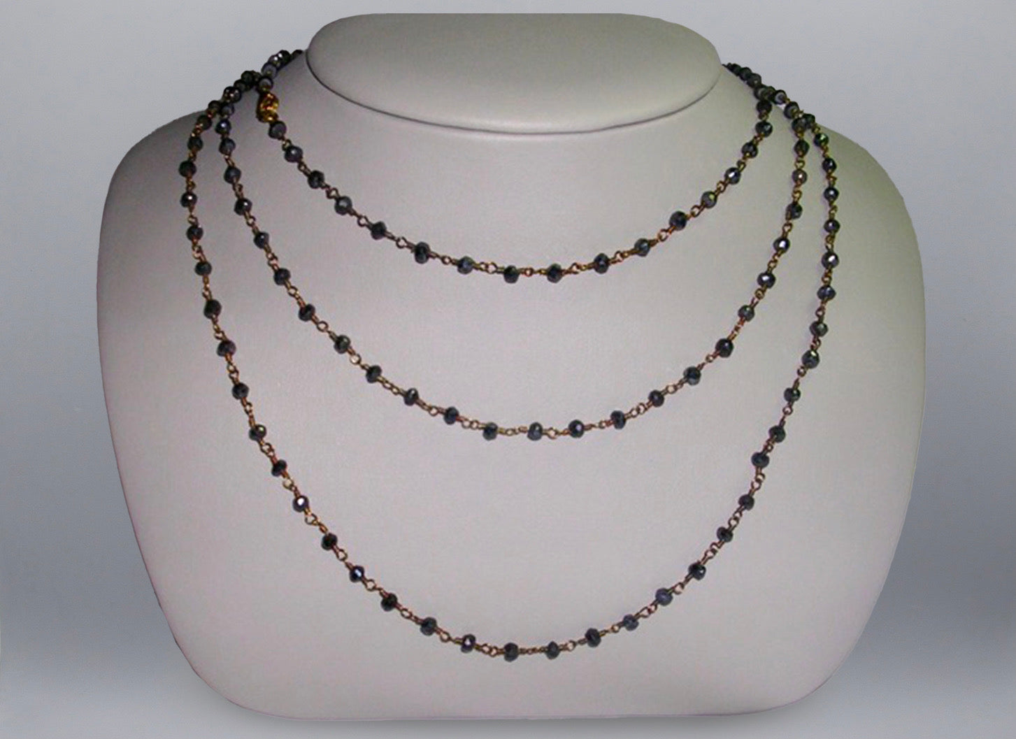Black Spinel Triple Tier Necklace