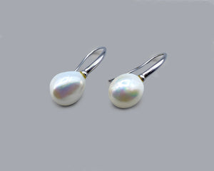 Sculptured Fresh Water Pearl Drop Earrings