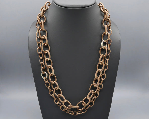 Silk Link Necklace - Non-Metallic Cafe au lait
