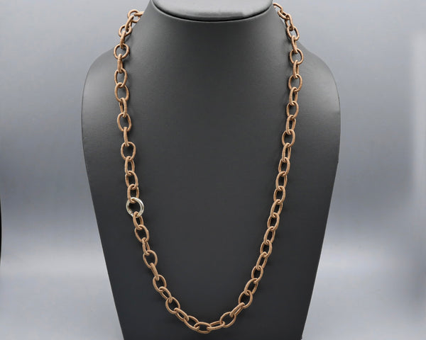 Silk Link Necklace - Non-Metallic Cafe au lait