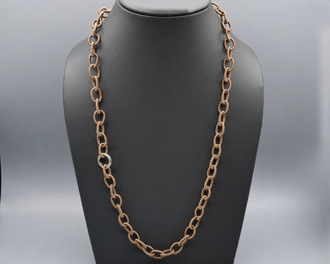 Silk Link Necklace - Non-Metallic Cafe au lait
