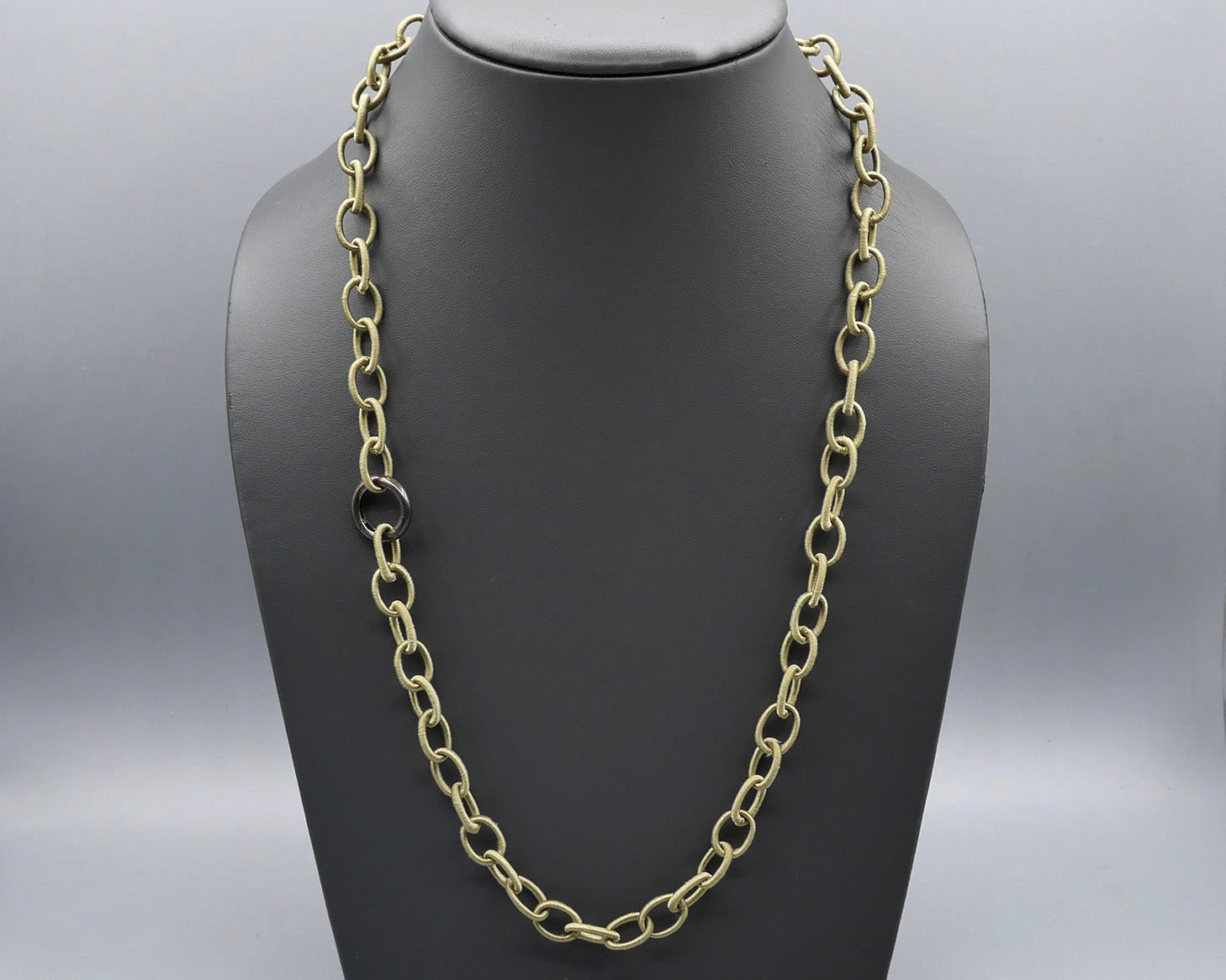Silk Link Necklace - Non-Metallic Khaki Green